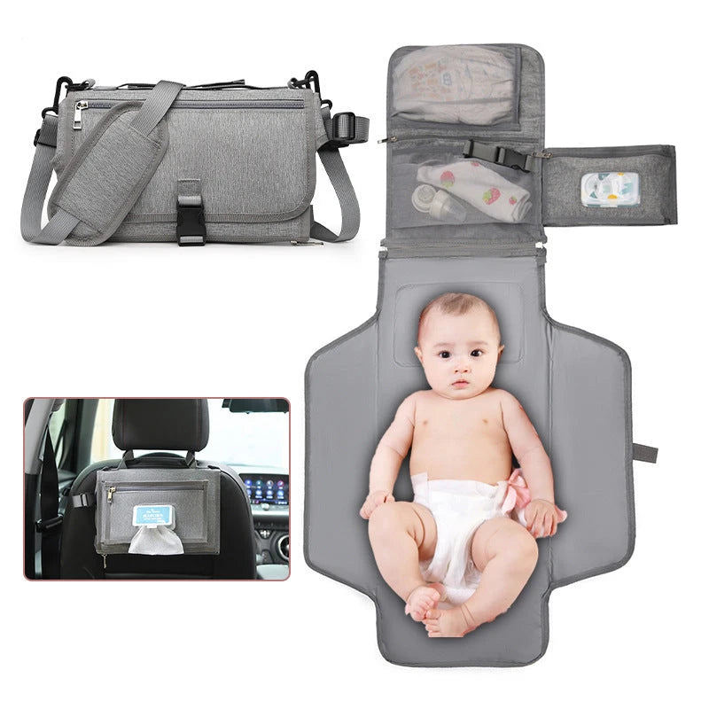 Portable Baby Diaper Pad & Travel Diaper Organizer