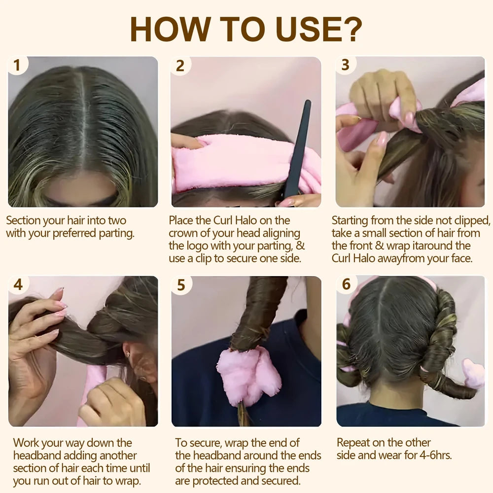 Satin Heatless Curling Headband Set
