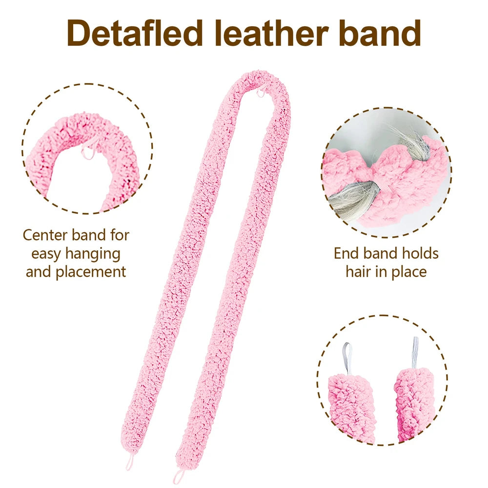 Satin Heatless Curling Headband Set